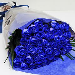 花束 誕生日プレゼント/ブルーローズ（青いバラ・薔薇・ばら）40本/フラワーギフト