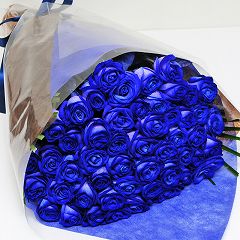 花束 誕生日プレゼント/ブルーローズ（青いバラ・薔薇・ばら）50本/フラワーギフト