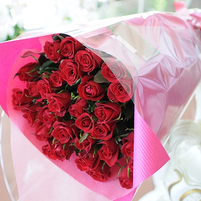 花束 誕生日プレゼント/本数指定の赤いバラ(薔薇・ばら)/フラワーギフト