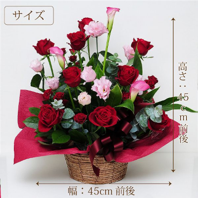 レッドダイヤモンド Lサイズ アレンジメント 誕生日プレゼント 赤バラ 薔薇 ばら フラワーギフト バラ 薔薇 ばら のアレンジメント エーデルワイス 花の贈り物 フラワーギフト通販 花宅配 水戸市