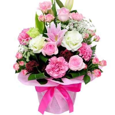 結婚記念日の花 結婚祝いの花ギフト・プレゼント ローズピンク アレンジメント