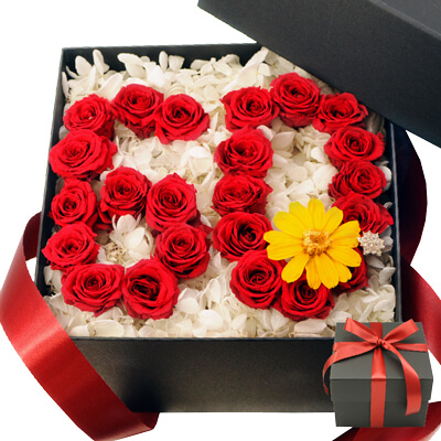 結婚記念日の花 結婚祝いの花ギフト・プレゼント プリザーブドフラワー アニバーサリー ボックスプリザ