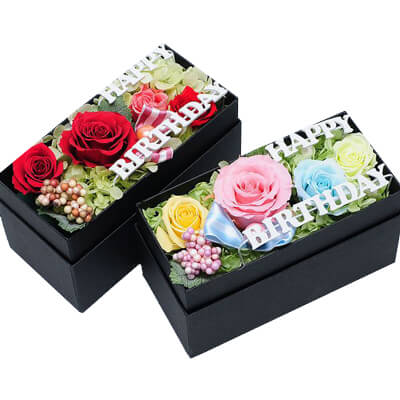 結婚記念日の花 結婚祝いの花ギフト・プレゼント プリザーブドフラワー バラのボックスプリザ